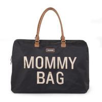 MOMMY BAG CHILDHOME TORBA PODRÓŻNA CZARNO-ZŁOTA ECOSKÓRA #T1