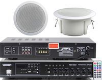 NAGŁOŚNIENIE ZESTAW 10 KOLUMN WZMACNIACZ FM USB