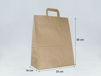 Torba papierowa beżowa 33 x 16 x 38 cm, 25 szt