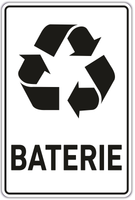 BATERIE - Naklejka na kosz segregacja śmieci odpadów 30 cm