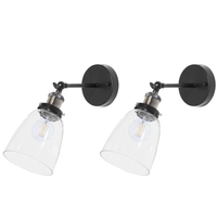 Zestaw 2 lamp ściennych szklane czarne LOVAT