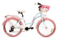 Damski rower miejski Goetze 24 mood 6b + kosz / Błękitno-różowy