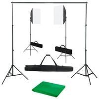 Fotograficzny zestaw studyjny z lampami softbox i tłem