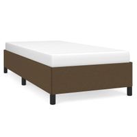 Rama łóżka, ciemnobrązowa, 90x200 cm, tapicerowana tkaniną