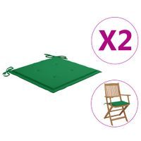 Poduszki na krzesła ogrodowe, 2 szt., zielone, 40x40x4 cm