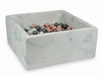 Suchy basen 90x90x40 marmur z piłeczkami 400szt (różowozłote, szare, perłowe)