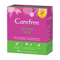 Carefree Cotton Aloe, Wkładki Higieniczne 56 Szt.
