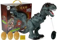 Dinozaur Zdalnie Sterowany R/C Szary z Dźwiękiem Znosi Jaja Projektor