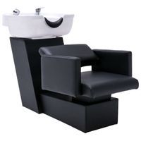 Myjnia fryzjerska, fotel z umywalką, czarno-biała, 129x59x82 cm