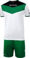 Komplet strój piłkarski koszulka + spodenki Givova Kit Campo czarno-zielony KITC53 1013 3XS