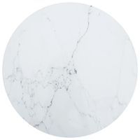 Blat do stołu, biały, 50x0,8 cm, szkło ze wzorem marmuru