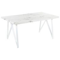 Stół do jadalni 160 x 90 cm efekt marmuru biały GRIEGER Lumarko!