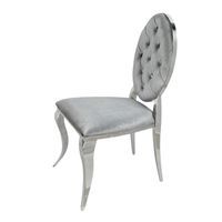 Krzesło Ludwik II glamour Dark Grey krzesła pikowane guzikami