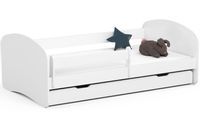 Łóżko dziecięce 180x90 SMILE z materacem i szufladą białe