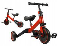 Rowerek biegowy trójkołowy 4w1 dla dziecka regulowana kierownica Czerwony