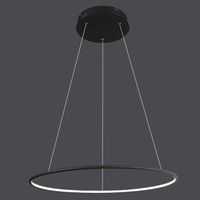 LAMPA wisząca MDECO SLIM/000012/3000/B okrągła OPRAWA metalowa LED 43W 3000K zwis pierścień ring czarny