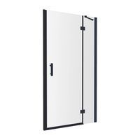 Omnires Manhattan drzwi prysznicowe 120x195cm przejrzyste profile czarne
