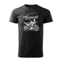 Koszulka motocyklowa z motocyklem na motor Honda Transalp 750 męska czarna S
