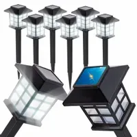 Lampa Solarna Ogrodowa LED Wbijana Latarnia DOMEK Lampka Do Ogrodu 6 Sztuk