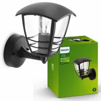 PHILIPS LAMPA ogrodowa LED KINKIET elewacyjny CREEK E27 czarna LATARNIA