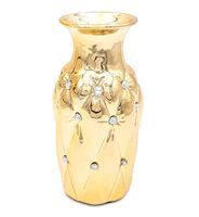 Złoty wazon glamour z kryształkami pikowany flakon