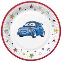 Talerzyki papierowe Auto Cars urodziny wyścigi 23 cm 8 szt.