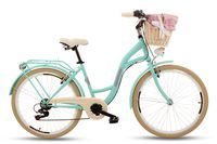 Damski rower miejski Goetze 26 mood 6b + kosz / Mięta-krem-róż