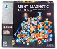 Świecące Klocki Magnetyczne, Tor Kulkowy Dla Kulek 292 Elementy Kulodrom