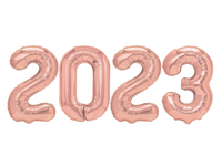 Balony foliowe na sylwestra rok 2023, 70 cm różowe złoto