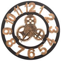 Zegar ścienny, metalowy, 58 cm, złoto-czarny