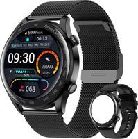 SmartWatch zegarek Android iOS czarny 2paski