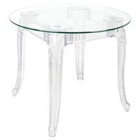Okrągły stół King Round szklany do pokoju transparentny