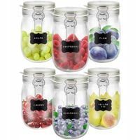 Creative Home 6 x Słoik Szklany z Klipsem 1000 ml