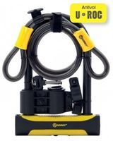 Zapięcie AUVRAY U-LOCK U-ROC z linką - 180 x 245 mm x 16 mm, średnica linki 12 mm
