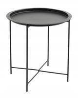Stolik metalowy druciany Vintage okrągły loft czarny