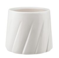 Osłonka doniczka ceramiczna 14,5 cm GABRIEL biały wzór plisowany plisa