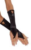 Czarne satynowe rękawiczki długie SoftLine 7710 S-L (uniwersalny)