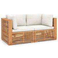 2-os. sofa ogrodowa z poduszkami, lite drewno tekowe