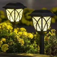 Latarnie lampy ogrodowe solarne białe zimne zestaw 2 sztuk