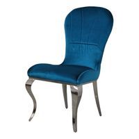 Krzesło glamour Tiffany Dark Blue - nowoczesne krzesło tapicerowane