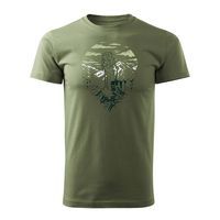 Koszulka z górami w góry turysta tatry trekkingowa męska khaki REGULAR XXL
