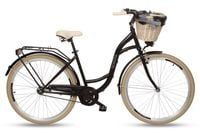 Damski rower miejski Goetze Style 28 + kosz / Czarno-kremowy