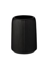 Kubek łazienkowy OSBORN ceramika prążkowany wzór czarny matowy