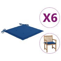 Poduszki na krzesła ogrodowe, 6 szt., błękitne, 50x50x4 cm
