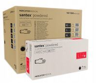 Rękawice lateksowe santex powdered L karton 10 x 100 szt