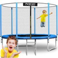 Trampolina ogrodowa, siatka zewnętrzna i drabinka, Neo-Sport, 10ft, 312 cm