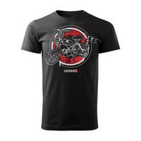 Koszulka motocyklowa z motocyklem na motor Motorynka męska czarna REGULAR XL
