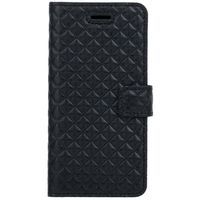 Etui do Samsung Galaxy Xcover 4 Wallet case - Pikowane romby - Czarny Matowy Surazo® ze Skóry Naturalnej