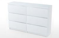 Nowoczesna Komoda biała szafka 6 szuflad 140cm