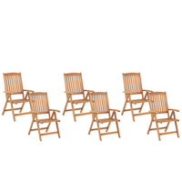 Zestaw 6 krzeseł ogrodowych drewniany jasny JAVA